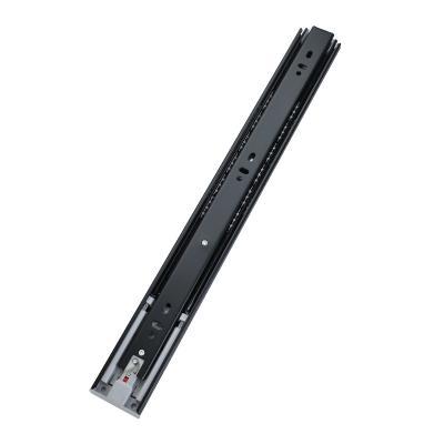 China Push To Open 45MM Drawer Free Rail 3 Times Full Extension Rebound Ball Bearing High Quality Slide Handle for sale