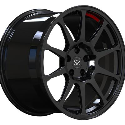 China ALLOY R8 Matte Black Red Spoke Deep Concave Rims Rim Forged Forged Car Wheels for sale