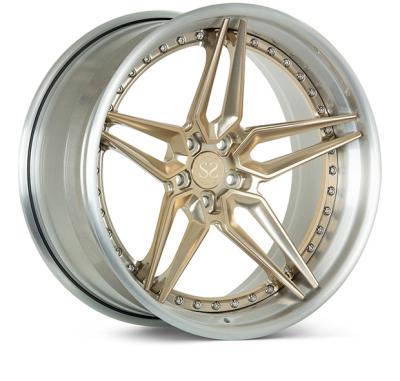 China A6061 T6 Aluminum Alloy Bronze Brushed Design 21 Inch New Wheels Forged Aftermarket Car Wheels Custom Forged Wheels For RS6 for sale