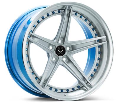 China A6061 T6 20 Inch Hyper Silver Alloy Wheel 5x112 3 Piece Forged Wheels for sale