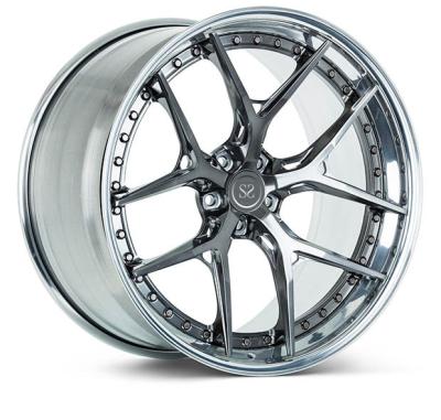 China 3 pieces of A6061 T6 forged llantas rim wheels 18 19 20 21 22 polished deep concave wheels for sale