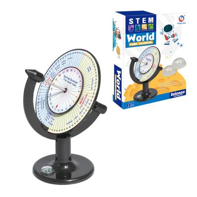 China Make your own world time sundial game diy educational toys for children 22.5*16.5*6cm for sale