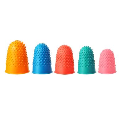 China 5Pcs Finger Rubber Protector Silicone Thimble Thimble Needles Needles Craft DIY Knitting Handmade Knitting Quilting Sewing Tools for sale