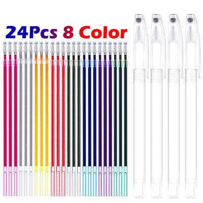 China Fabric Marking Pens 4Pcs Fabric Water Soluble Vanishing Marker Pen with 24 Refills for Fabric Quilting Chalks Crayon Craft Sewing DIY for sale