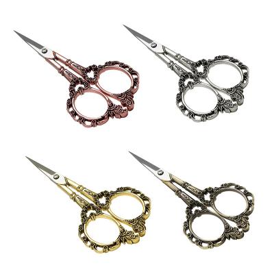 China Antique Vintage Stainless Steel Scissors Cutting Embroidery Flower Pattern Scissors Sewing Tool Tailor Needlework Household DIY Sewing Supplies for sale