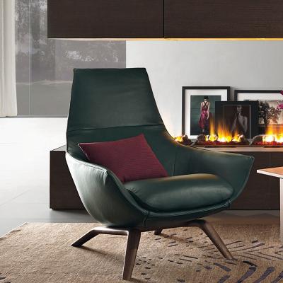 China (Other) NOVA Italian Style Vintage Furniture Modern Design Studio Armchairs Cafe Shop Wood Frame Adjustable Leather Chair for sale