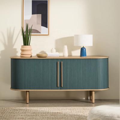 China NOVA Dining Room Rolling Door Drawer Rolling Shutters Living Room Storage Cabinet Tambour Door Wood Sideboard Console Tambour Door Table for sale