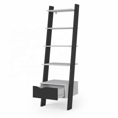 China (Height) NOVA 5 Tiers Adjustable Display Ladder Wooden Bookshelf Book Shelves Bookcase With Ladder for sale