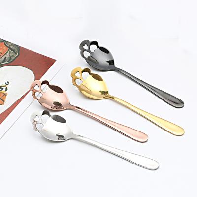 China 304 Stainless Steel Mini Coffee Stirring Spoon Skull Face Shaped Coffee Spoon for sale