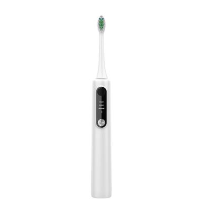 China Rechargeable Travel Ultrasonic Vibration Electronic Automatic Sonic Electric Toothbrush with LCD for Adults 750mAh for sale