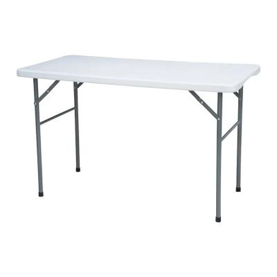 China 122*61*74CM White Plastic Folding Table With Adjustable Height For Outdoor Picnic 4FT for sale