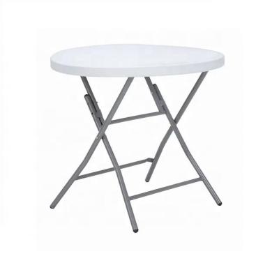 China Camping Lightweight Round Banquet HDPE Plastic Folding Table Folded Yes with Folding Legs for sale