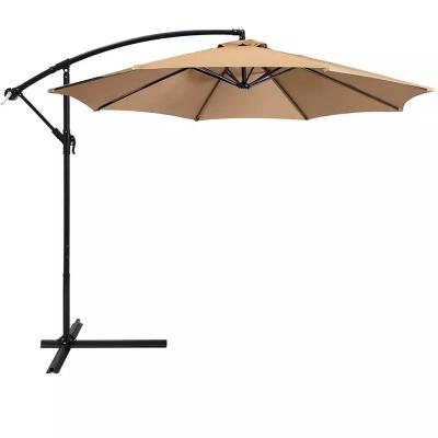 China 3m Beach Sunshade Offset Hanging Polyester Easy Tilt Adjustment Market Patio Umbrella for sale