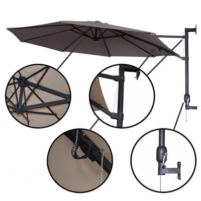 China Polyester Fabric Steel Round Waterproof Eave Parasol Wall Umbrella for Adults Outdoor for sale