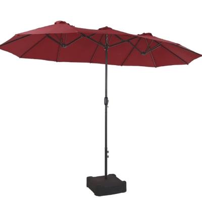 China Hotel Coffee Shop Garden Patio Umbrella with Manual Control and Iron Steel Frame for sale