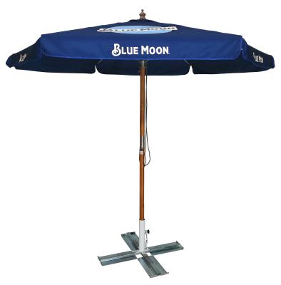 China Outdoor Furniture Push Open Pin Stop Waterproof Parasol Umbrella Indonesia Hardwood for sale