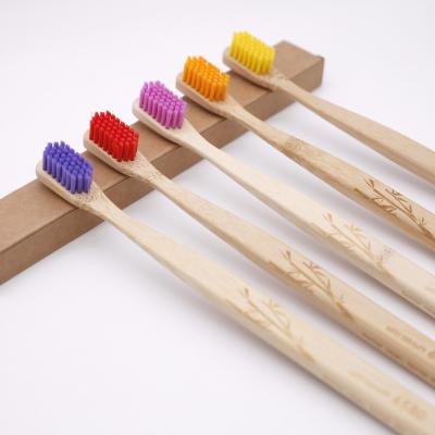 China High Quantity Adult Bamboo Toothbrush Cheap Adult Bristle Nylon Soft Bamboo Toothbrush for sale