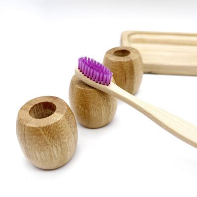 China Sustainable Bamboo Wooden Toothbrush Holder Set Toothbrush Holder And Toothbrush Holder for sale