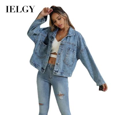 China Amazon Viable Women's Fried Flower Washed Blue IELGY Shorts Loose Casual Jacket Women Lattice Jacket for sale