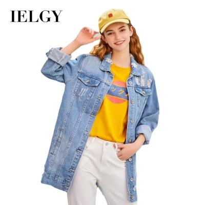 China IELGY Sustainable Popular Women's Denim Jacket Europe And USA Loose Denim Jacket Supports OEM for sale