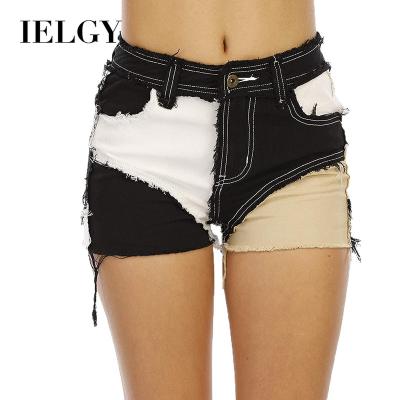 China IELGY multicolor large size jeans viable fashion trend stitching elastic bag hip shorts women for sale