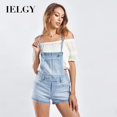 China New IELGY Sustainable Women's Light Color Jeans Women's High Waist Ties Denim Shorts for sale