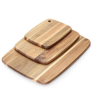 China Wholesale Viable Universal Reversible Triplet Thick Acacia Plant Wood Cutting Board Set for sale