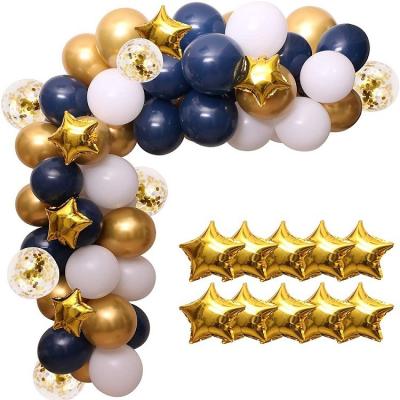 China Sale Amazon gold party balloon decoration layout modern navy blue chain night balloon blue metallic suits for sale