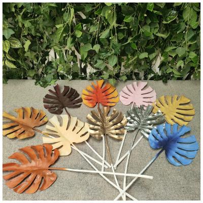 China New touch natural soft rubber leaf simulation manual banana fan for living room bedroom decorate for sale