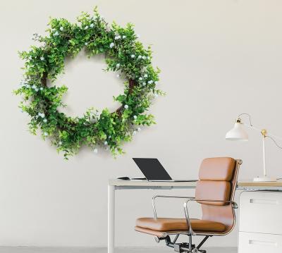 China Make Beautiful Amazon 2022 Home Hot Sales Artificial Plants Eucalyptus Wreath For Front Door Indoor Wall Wedding for sale