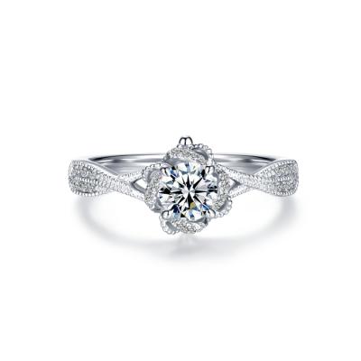 China CLASSIC Lab Developed Real White Gold Diamond Ring Wedding Ring Real Diamond Unique Shape Wholesale for sale