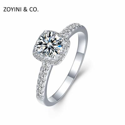 China CLASSIC vintage moissanite engagement ring 14K white gold moissanite wedding ring clarity moissanite engagement ring for sale