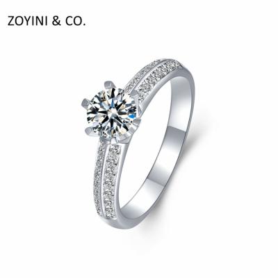 China CLASSIC Custom Moissanite Woman's Ring 2 ct Def Moissanite Women's Ring White Gold for sale