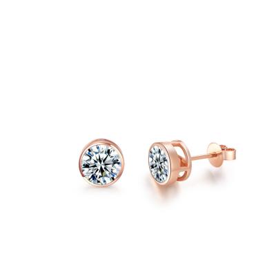 China Wholesale High Temperature CVD Diamond Man-Made Lab Grown Diamond Stud Earrings Price Round Around Brilliant Cut for sale