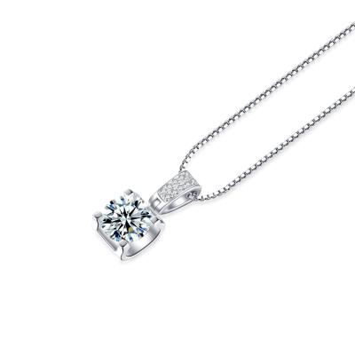 China Real diamond necklace hpht CVD diamond necklace custom made diamond necklace wholesale custom pendant around brilliant cut for sale