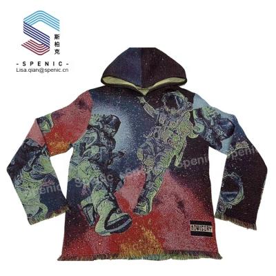 China Breathable Breathable Custom You Own Design Woven Tapestry Hoodie Hoodies Arm PA Manufacturing for sale