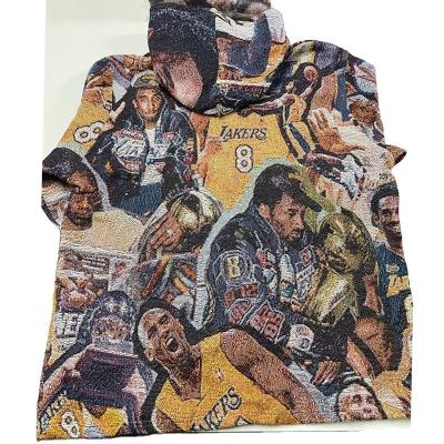 China Custom Photo Woven Tapestry Hoodies Tapestry Cover Fabric Breathable Breathable for sale