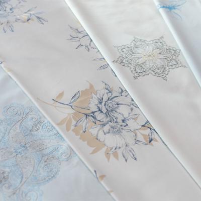 China Fabrics 100 Polyester Waterproof Luxury Blue Damask Mattress Waterproof Ticking Fabric for sale