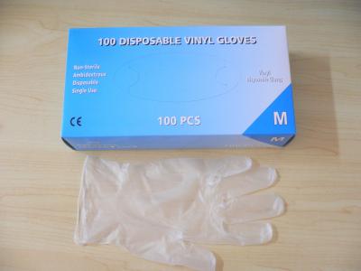 China Clear Disposable Vinyl Glove medium powder free Synthetic PVC glove for sale