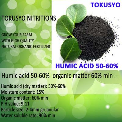 China Natural Humic Acid Organic Fertilizer Pure With 60% Organic Matter for sale