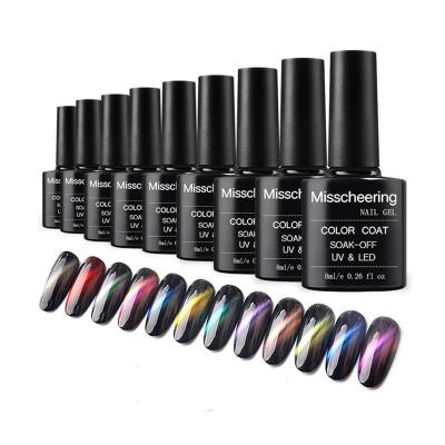 China Easy Apply Solid Color Cat Eye Gel Nails Stars Chameleon Nail Polish 12 Colors for sale