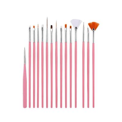 China Easy Apply Wholesale Painted Nail Brush 15pcs/set Beauty Tool For Nail Art for sale