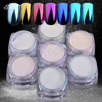 China Easy Apply Nail Art Shell Powder Magic Mirror Powder Chameleon DIY Nail Powder for sale