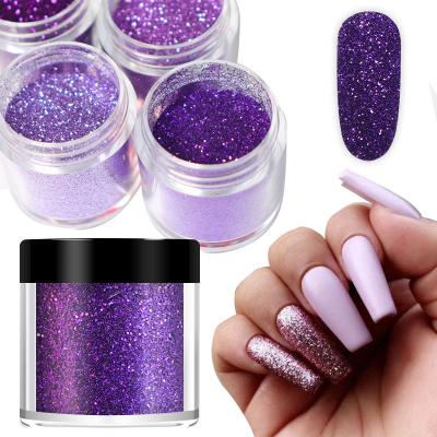 China Easy Apply 10ML 20 Colors Nail Art Sequins DIY Nail Glitter Powder For Nail Decoration for sale