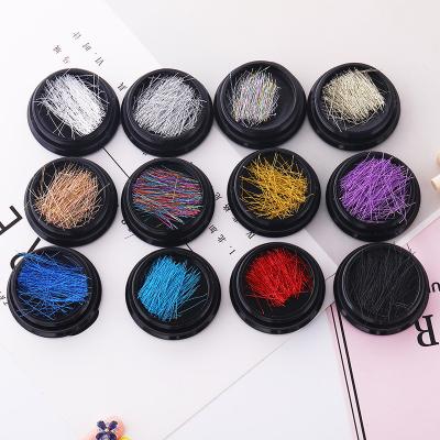 China Creative Metal Effect Nail Art Jewelry Japanese Style Colorful Metal Wire Nail Decoration New for sale