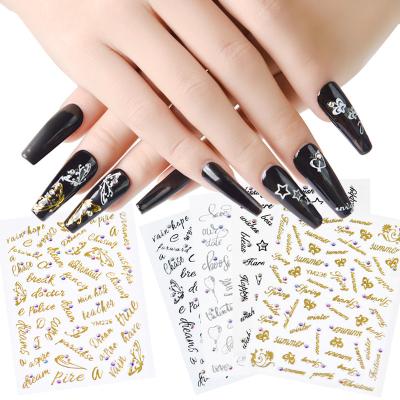 China With English Nail Art Rhinestone AB Style Nail Art DIY Sticker ab Rhinestone Letter Sticker for sale