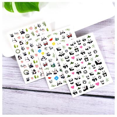 China Cute Panda Animal Patterns Nail Art Sticker DIY Panda Animal Patterns Statistical Style Nail Art Sticker for sale