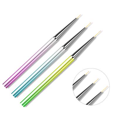 China Easy Apply Nail Art Symphony Metal Rod Nail Brush 3 Pcs Set Nail Art Pull Line Pen Gradient for sale