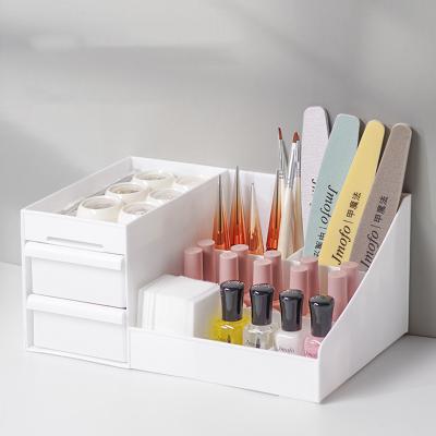 China Eco-friendly Nail Art Desktop Storage Box Nail Art Strip Tool Polish Cosmetic Storage Box for sale