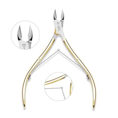 China Convenient Nail Tools Stainless Steel Nail Clippers D501 Dead Skin Scissors Nail Cuticle Nippers for sale